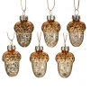 Hot Sass and Belle Golden Acorn Baubles - Set of 6