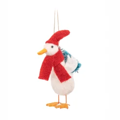 Online Sass and Belle Goose with Santa Hat and Tree Felt Decoration