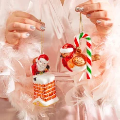 New Sass and Belle Green & Red Candy Cane Shaped Bauble