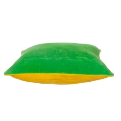 Best Sass and Belle Green & Yellow Two Tone Velvet Cushion Cover