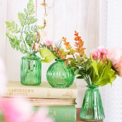 Sass and Belle Green Glass Bud Vases - Set Of 3