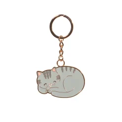 Sale Sass and Belle Grey Cat Enamel Keyring