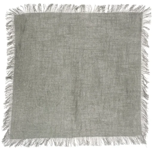 New Sass and Belle Grey Stonewash Napkins with Fringed Edge - Set of 2