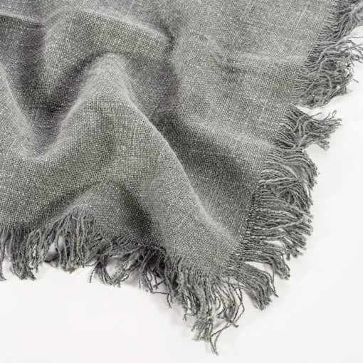 New Sass and Belle Grey Stonewash Napkins with Fringed Edge - Set of 2