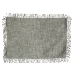 Best Sass and Belle Grey Stonewash Placemats with Fringed Edge - Set of 2