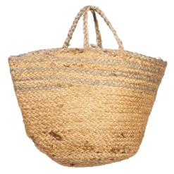 New Sass and Belle Grey Stripe Jute Storage Basket