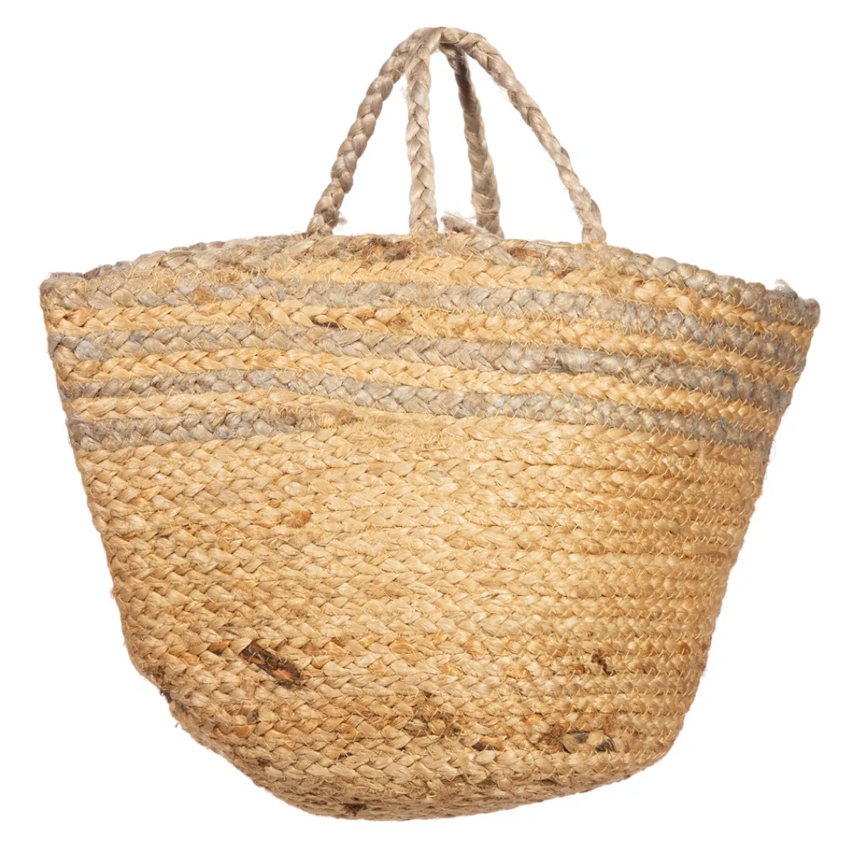 New Sass and Belle Grey Stripe Jute Storage Basket