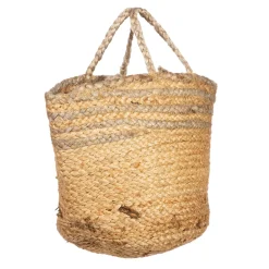 New Sass and Belle Grey Stripe Jute Storage Basket