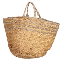 New Sass and Belle Grey Stripe Jute Storage Basket