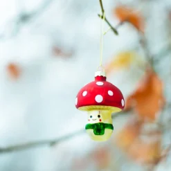 Hot Sass and Belle Happy Mushroom Shaped Bauble