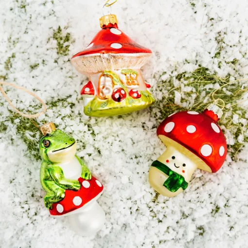 Hot Sass and Belle Happy Mushroom Shaped Bauble