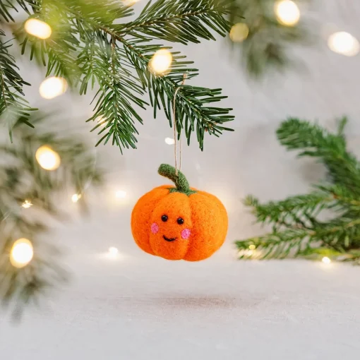 Clearance Sass and Belle Happy Pumpkin Felt Hanging Decoration