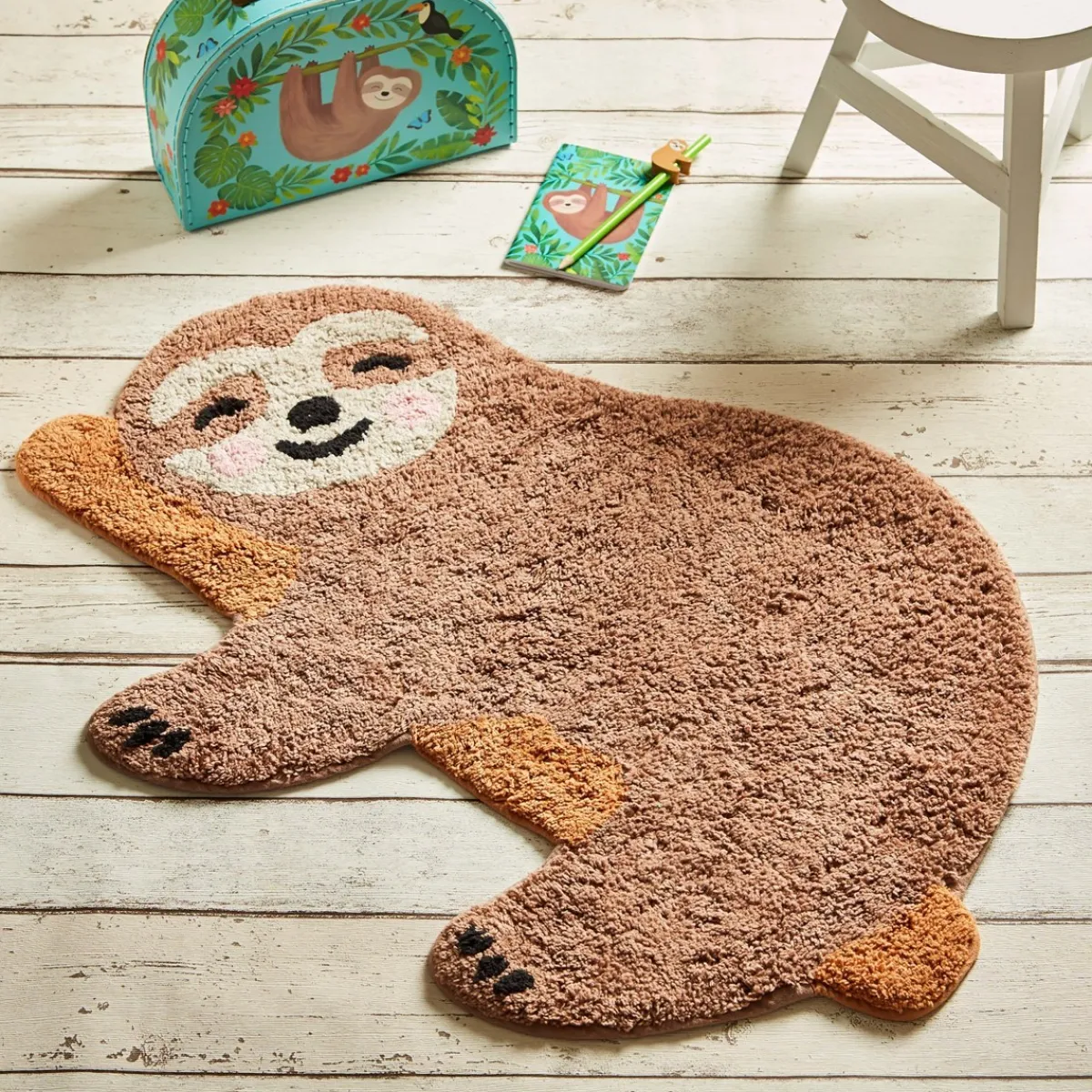 Clearance Sass and Belle Happy Sloth Chill Zone Brown Rug