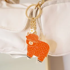 Sale Sass and Belle Highland Cow Enamel Keyring