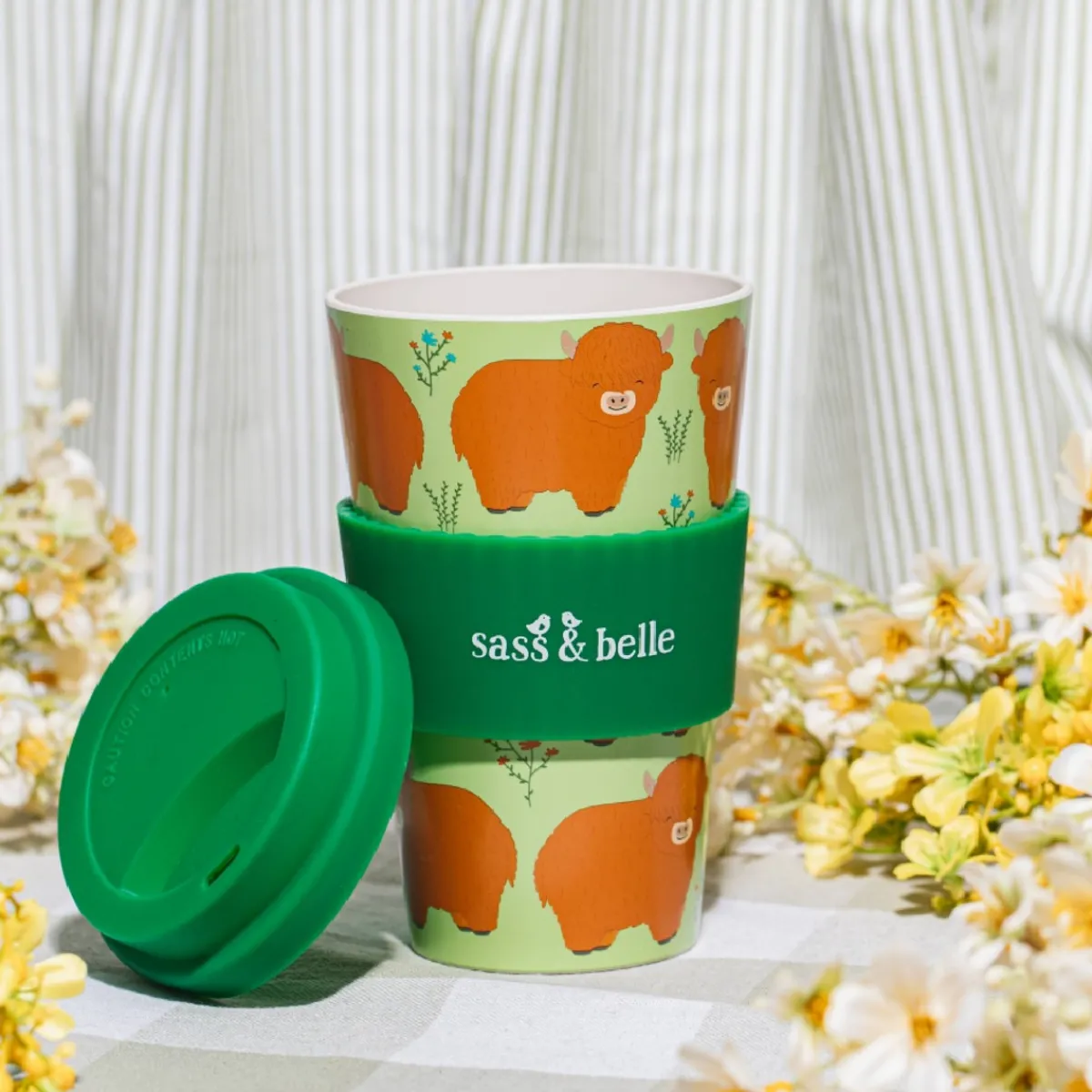 Discount Sass and Belle Highland Cow Travel Coffee Cup