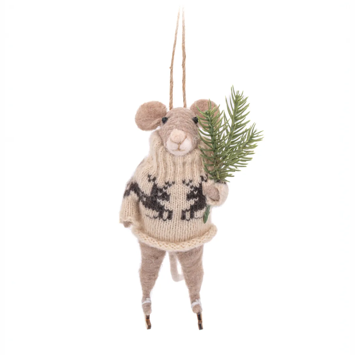 Outlet Sass and Belle Ice-Skating Mouse Felt Decoration