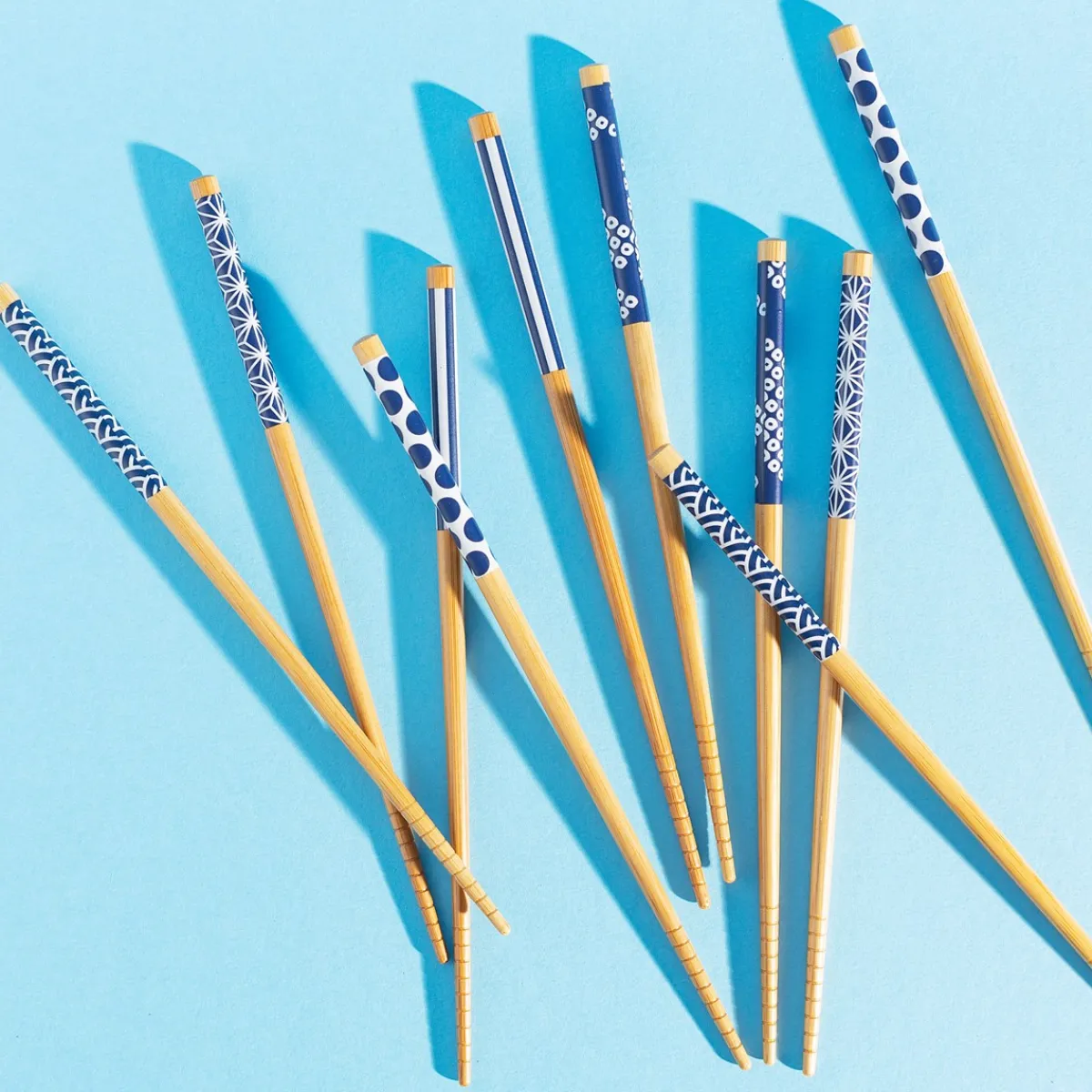 Best Sass and Belle Japandi Bamboo Blue Chopsticks - Set of 5