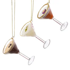 Sass and Belle Martini Cocktail Baubles - Set of 3