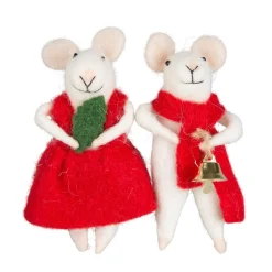 New Sass and Belle Millie & George Christmas Mouse Standing Decoration Assorted