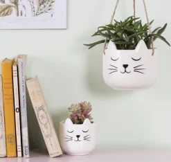 Sass and Belle Mini Cat's Whiskers White Planter