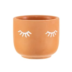 Hot Sass and Belle Mini Eyes Shut Terracotta Planter