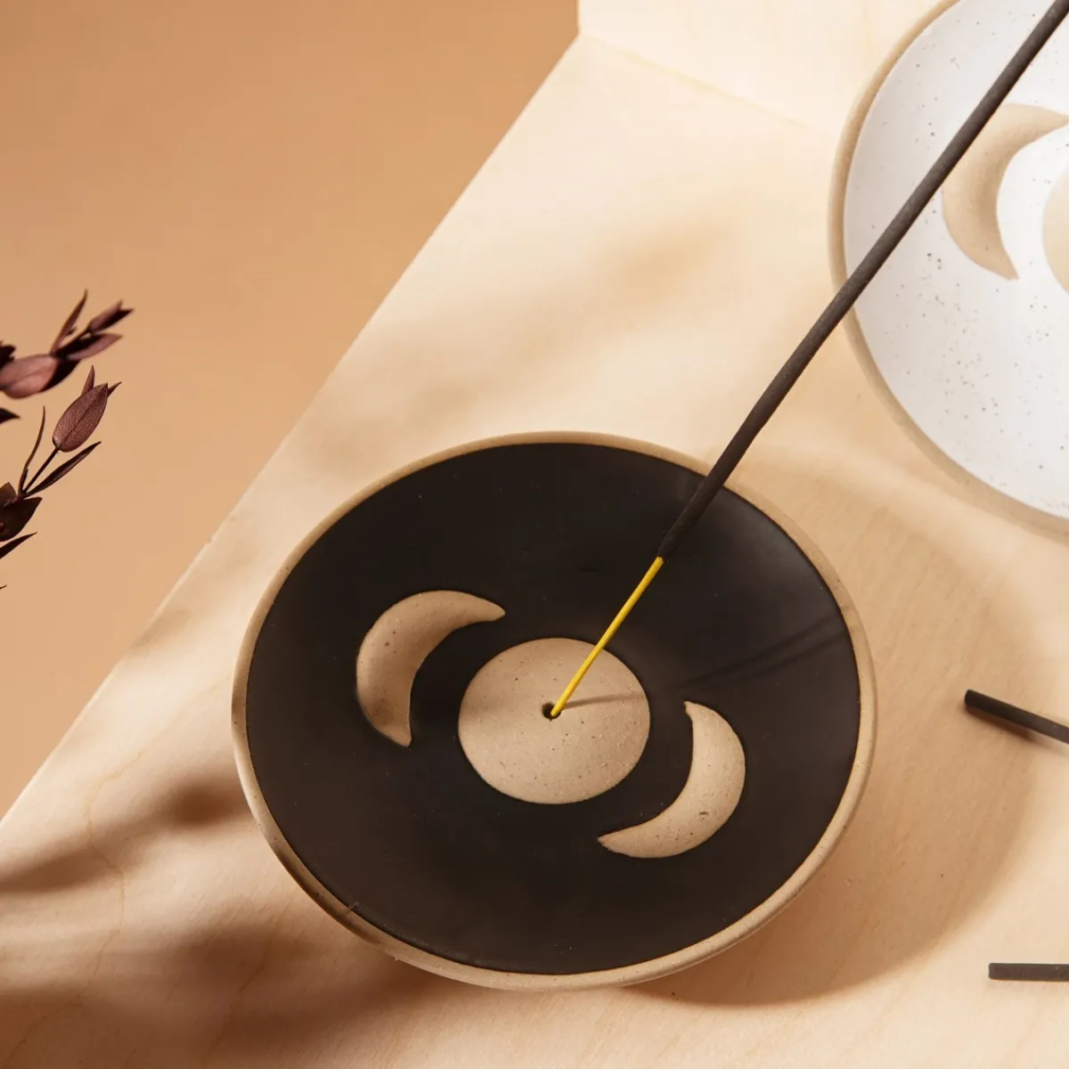 Sass and Belle Moon Phases Incense Holder Black
