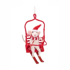 Discount Sass and Belle Mouse on a Ski Lift Felt Decoration