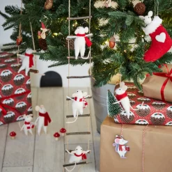 Sale Sass and Belle Mouse with Christmas Tree Felt Decoration