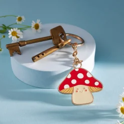 Sass and Belle Mushroom Enamel Keyring