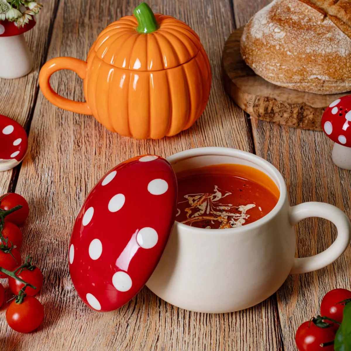 Online Sass and Belle Mushroom Soup Bowl with Lid