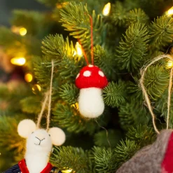 Sale Sass and Belle Mushrooms Felt Hanging Decoration - Set of 4