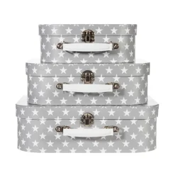 Hot Sass and Belle Nordic Star Suitcases Grey - Set of 3