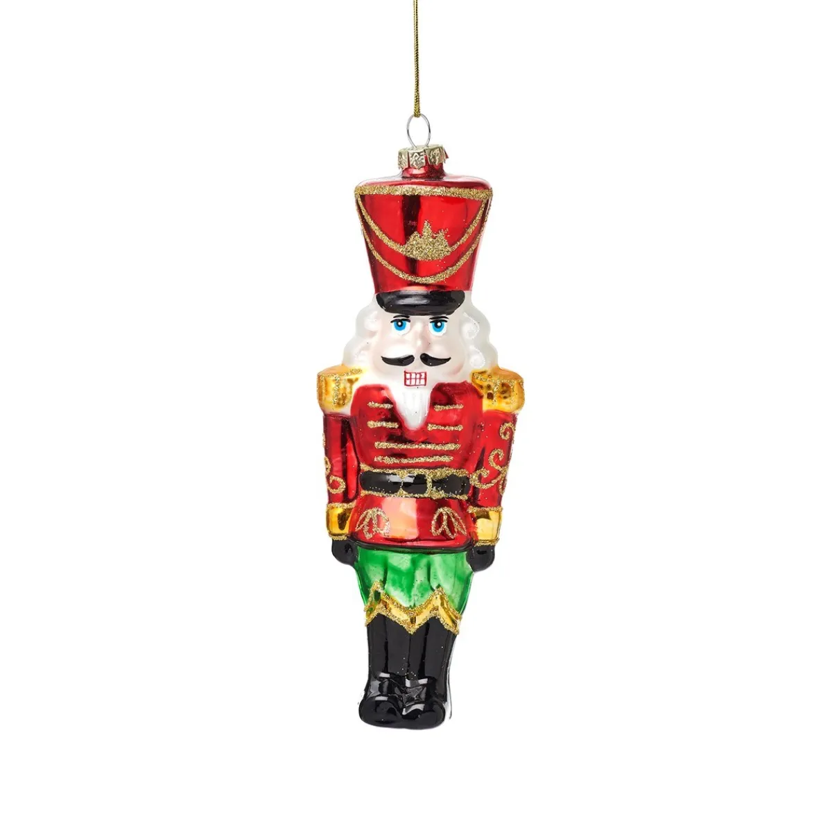 Sass and Belle Nutcracker Doll Shaped Bauble Red