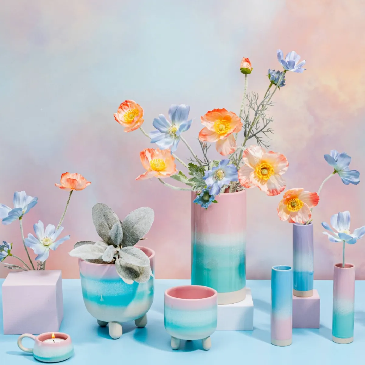 Hot Sass and Belle Pastel Ombre Leggy Planter Large