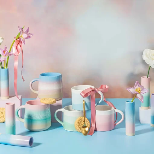 Clearance Sass and Belle Pastel Ombre Mug Pink & Green