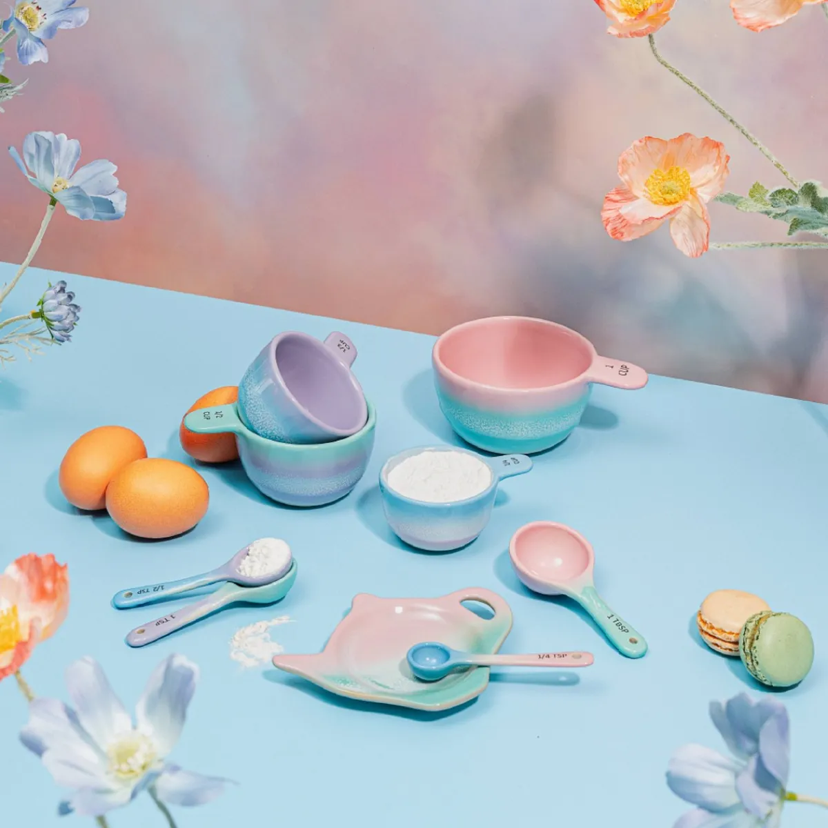 Online Sass and Belle Pastel Ombre Tea Bag Dish Pink & Green