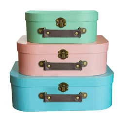 Sass and Belle Pastel Retro Suitcases - Set of 3