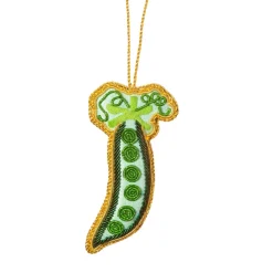 New Sass and Belle Peapod Zari Embroidery Decoration Green