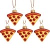Clearance Sass and Belle Pizza Slices Baubles in a Box -Set of 5
