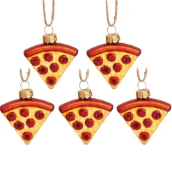 Clearance Sass and Belle Pizza Slices Baubles in a Box -Set of 5