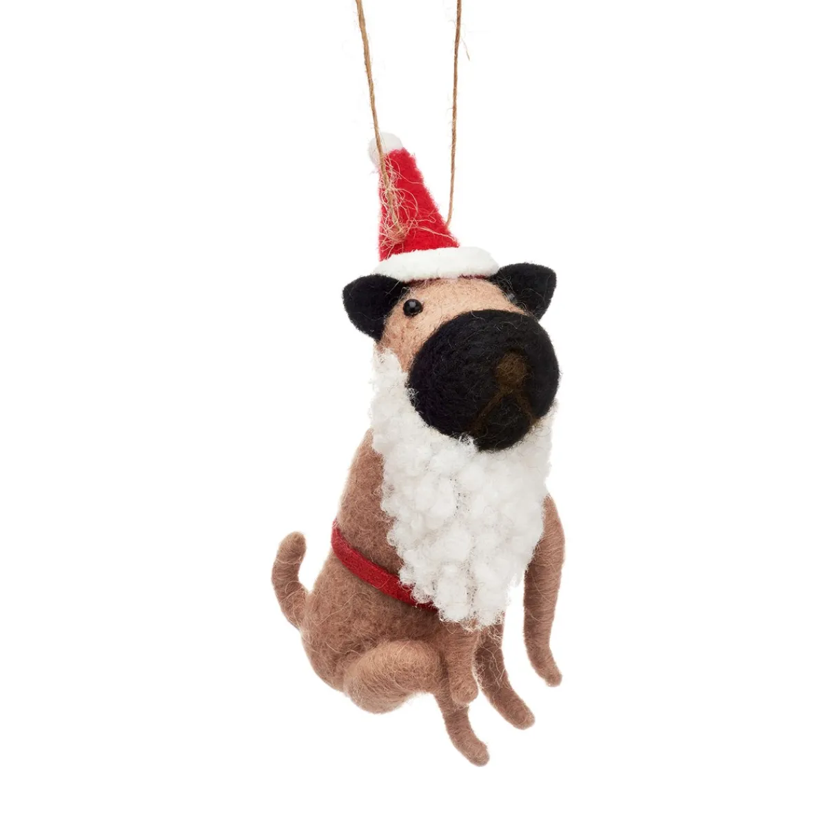 Sale Sass and Belle Pug Santa Hanging Decoration