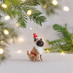 Sale Sass and Belle Pug Santa Hanging Decoration
