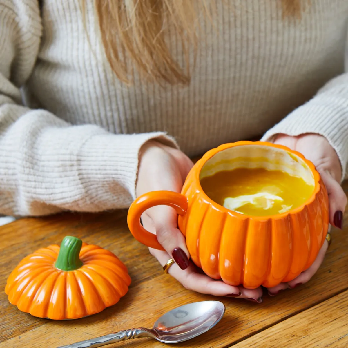 Online Sass and Belle Pumpkin Soup Bowl with Lid