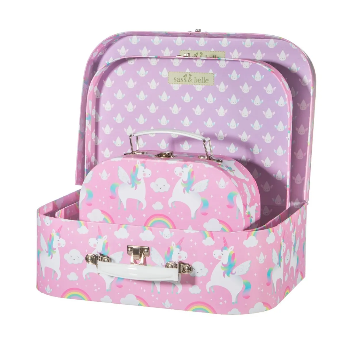 Outlet Sass and Belle Rainbow Unicorn Suitcases - Set of 3