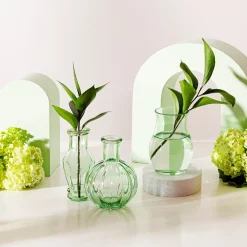 Clearance Sass and Belle Recycled Glass Vintage Bud Vase Pale Green - Set of 3