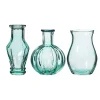Hot Sass and Belle Recycled Glass Vintage Bud Vase Pale Blue - Set of 3