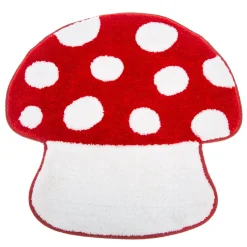 Clearance Sass and Belle Red Mushroom Tufted Bath Mat