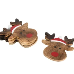 Discount Sass and Belle Rudolph the Reindeer Coasters - Set of 4
