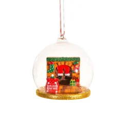 Discount Sass and Belle Santa Chimney Scene Dome Bauble