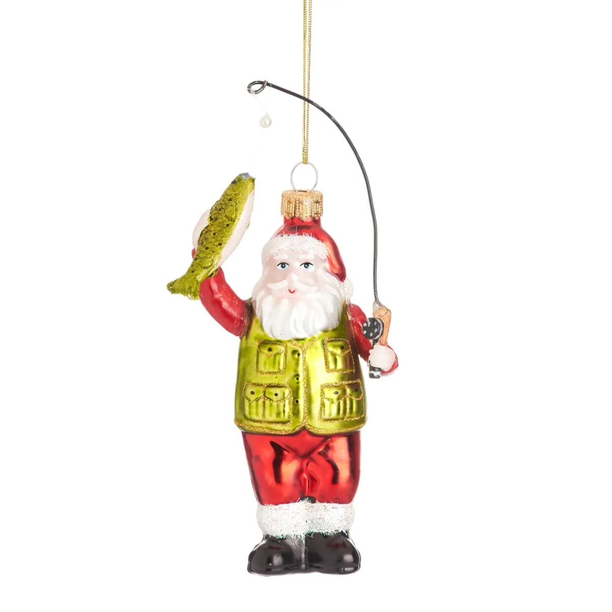 New Sass and Belle Santa Fishing Shaped Bauble